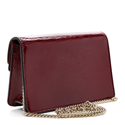 Crinkled Patent Mini Dionysus Shoulder Bag Rosso Ancora Red