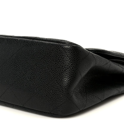 Caviar Quilted Jumbo Double Flap Black