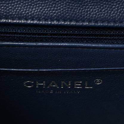 Caviar Quilted Mini Square Flap Navy
