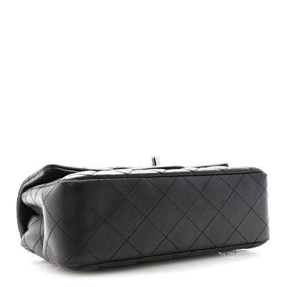 Lambskin Quilted Mini Rectangular Flap Black