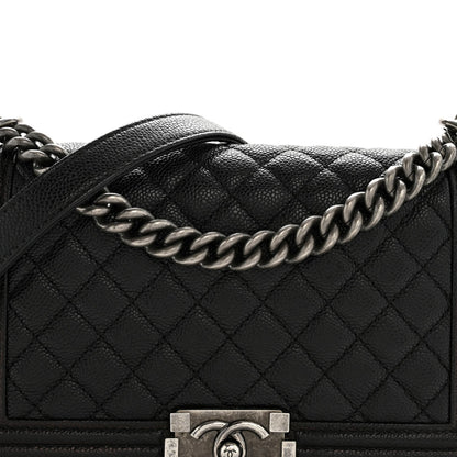 Caviar Quilted Medium Boy Flap Black