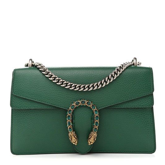 Dollar Calfskin Crystal Small Dionysus Shoulder Bag Emerald