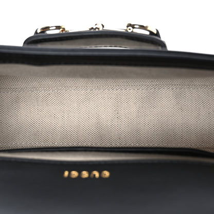 GG Supreme Monogram Horsebit 1955 Soft Small Shoulder Bag Beige Black