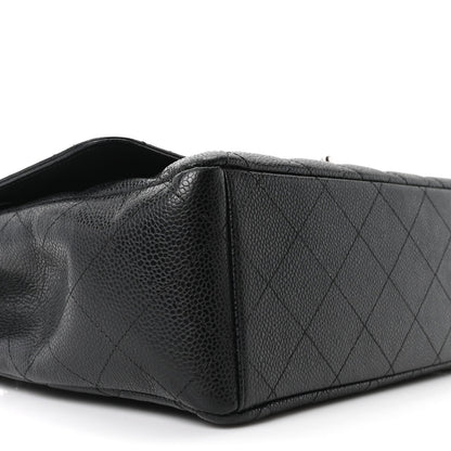 Caviar Quilted Maxi Double Flap Black