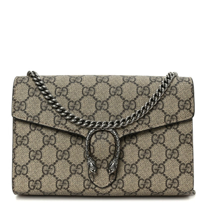 GG Supreme Monogram Mini Dionysus Chain Wallet Beige Taupe