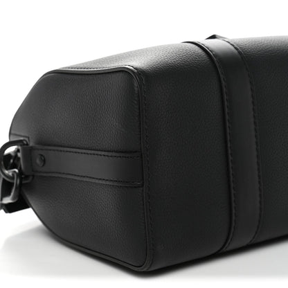 Grained Calfskin Aerogram City Keepall Black