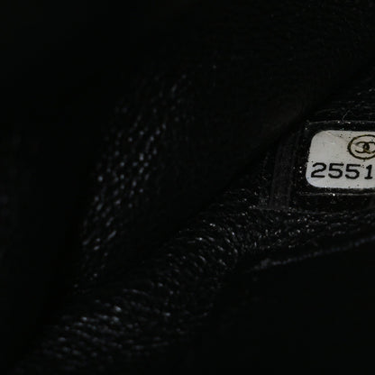 Lambskin Chevron Quilted Small Trendy CC Flap Dual Handle Bag Black