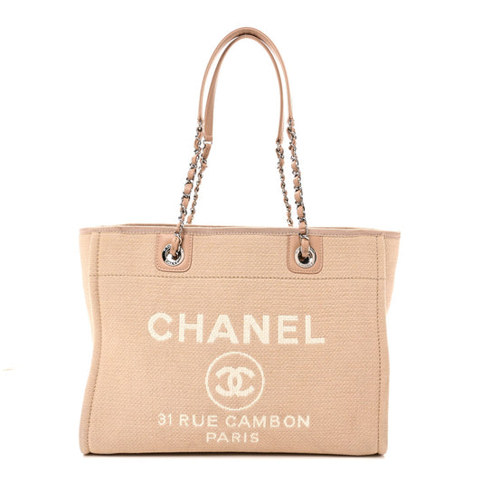Mixed Fibers Small Deauville Tote Beige