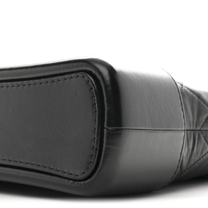 Aged Calfskin Quilted New Medium Gabrielle Hobo Black